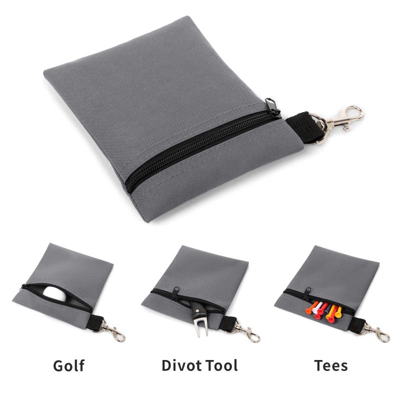 BuyAgain Golf Tee Pouch, 5.62 X 6.87 Inch Professional Zipper Golf Tee/Ball Pouch Bag With Metal Lobster Claw Clip. - Image 5
